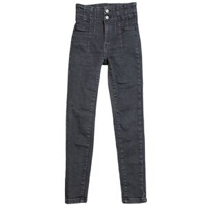 WE THE FREE BY FP women's black 10" high rise skinny jeans, 25.
